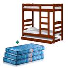 Beliche De Madeira Maciça Alta Com Auxiliar Solteiro Life Cas