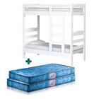 Beliche De Madeira Maciça Alta Solteiro Life Branco Nemargi C