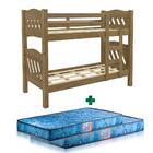 Beliche De Solteiro Castanho Pérola Fenix Com Colchão Gazin