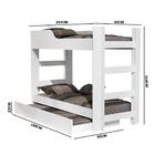 Beliche De Solteiro Com Cama Auxiliar Branco Alba Basoto Com