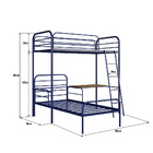 Beliche Em Ferro Solteiro + Mesa De Estudos - Bonnie Azul Del