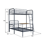 Beliche Em Ferro Solteiro + Mesa De Estudos - Bonnie Cinza Es