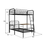 Beliche Em Ferro Solteiro + Mesa De Estudos - Bonnie Preto