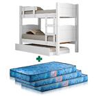 Beliche Em Mdf Solteiro Com Cama Auxiliar Branco Ana Paula Fr