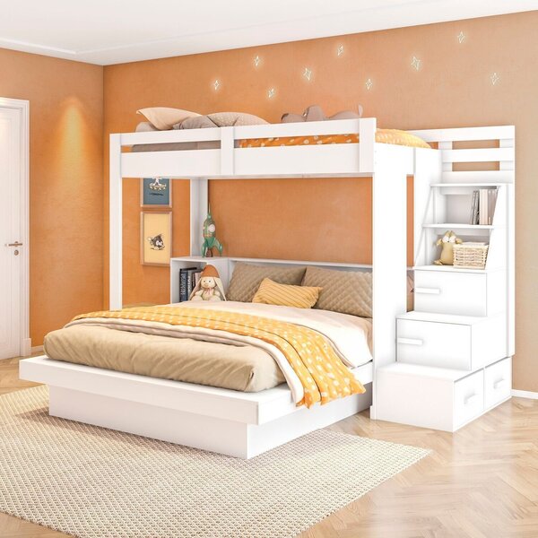 Beliche Family Infantil/juvenil Com Nichos E Escada Multifunc