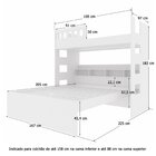 Beliche Family Queen Com Nichos 100% Mdf  Branco