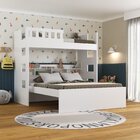 Beliche Family Queen Com Nichos 100% Mdf  Branco
