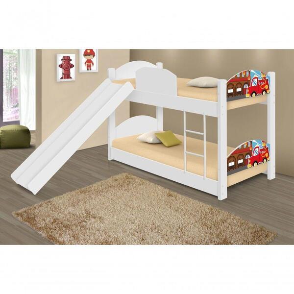 Beliche Infantil Bombeiro Com Escorregador E Colchões