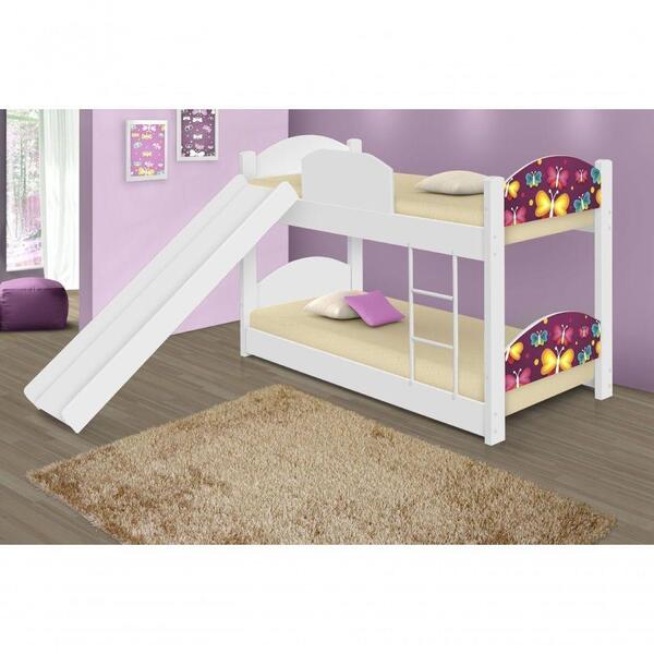 Beliche Infantil Borboletas Com Escorregador E Colchões