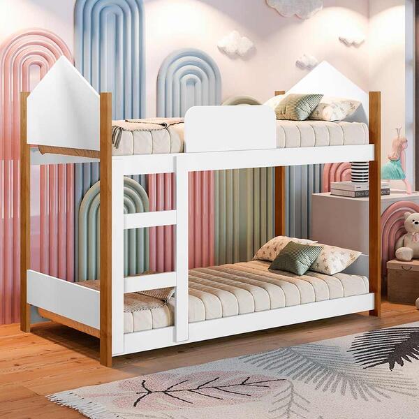 Beliche Infantil Casinha Branca Magia Gabrielli Móveis