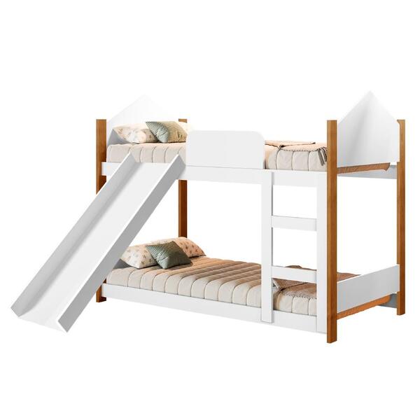 Beliche Infantil Casinha Com Escorregador Branco/ Castanho Ma
