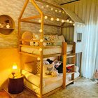 Beliche Infantil Casinha Janelinha  Natural Mel/branco