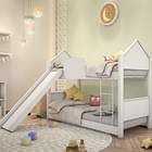 Beliche Infantil Casinha Prime Branco Neve Escorrega Colchão