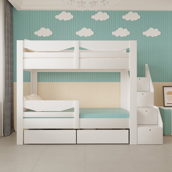 Beliche Infantil Com Escada 4 Portas E 2 Gavetas Theo Yescasa