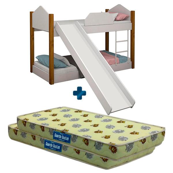 Beliche Infantil Com Escorregador Divaloto Luiza Branco E Ame