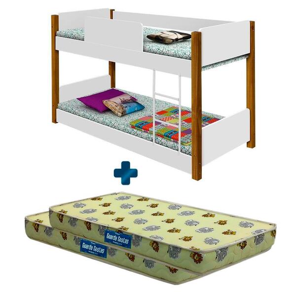 Beliche Infantil Divaloto Valentina Branco/mel Com Colchão Pr