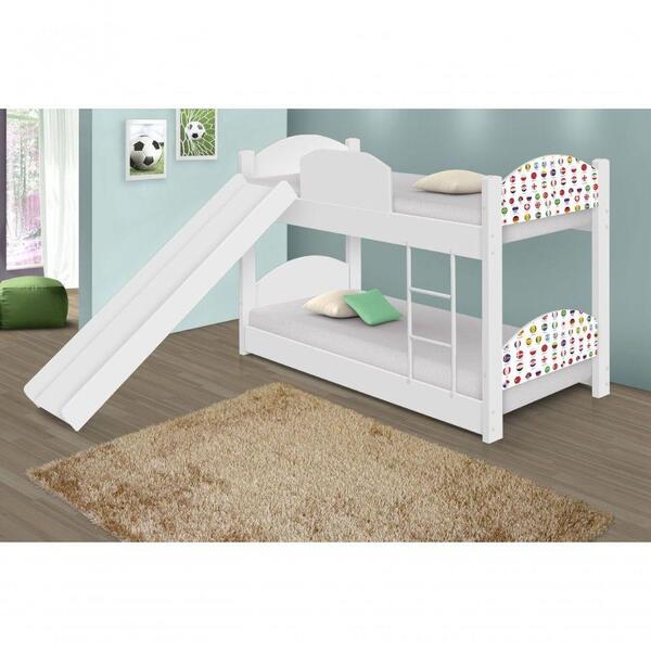 Beliche Infantil Futebol C/ Escorregador E Colchões