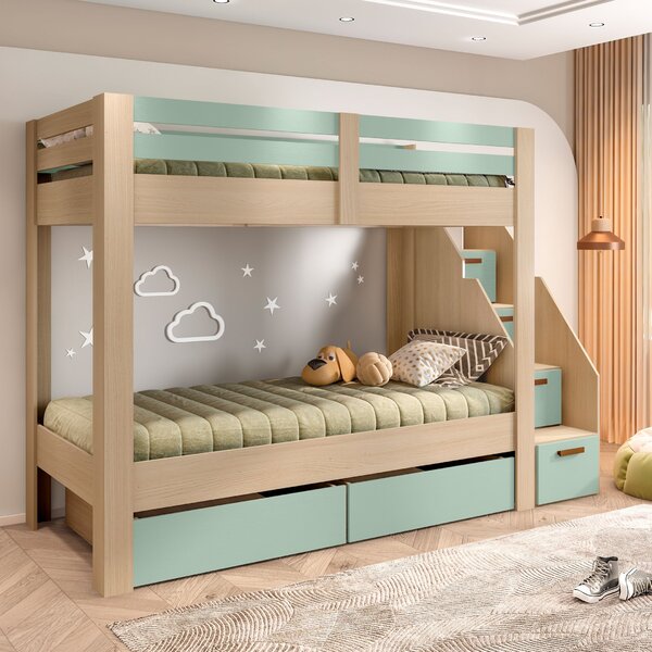 Beliche Infantil/juvenil 2 Gavetões Escada Com 4 Gavetas Star