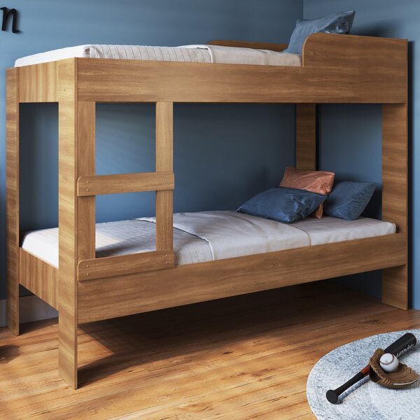 Beliche Infantil/juvenil Solteiro Com Estante Duda Nogal