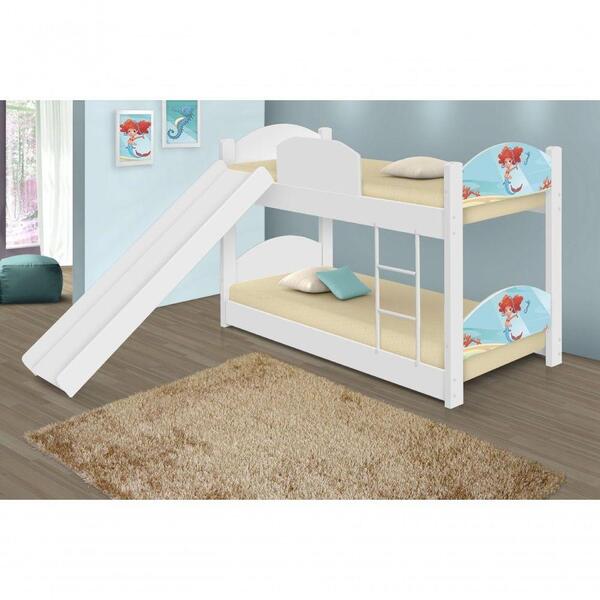 Beliche Infantil Sereia Ruiva Com Escorregador E Colchões