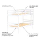 Beliche Infantil Slim Madeira Maciça Branco Housin