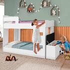 Beliche Infantil Solteiro Com Baú Branco Eloá Framar