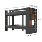 Beliche Jonava 2 Portas Com Estante Yescasa Grafite/nogal