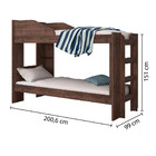 Beliche Juvenil Gp Com Prateleira Interna E Grade - Café