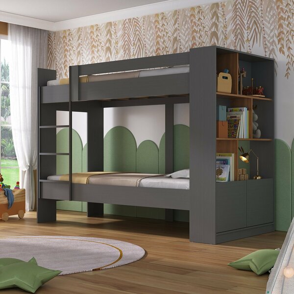 Beliche Juvenil Jonava 2 Portas Com Estante Espresso Móveis G