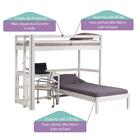 Beliche Juvenil Prime Iii Com Escrivaninha Branco - Casatema