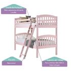 Beliche Juvenil Sofia Madeira Maciça Rosa - Casatema