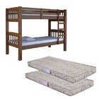 Beliche Madeira Maciça Itália Castanho Com 2 Colchões Pro Lif