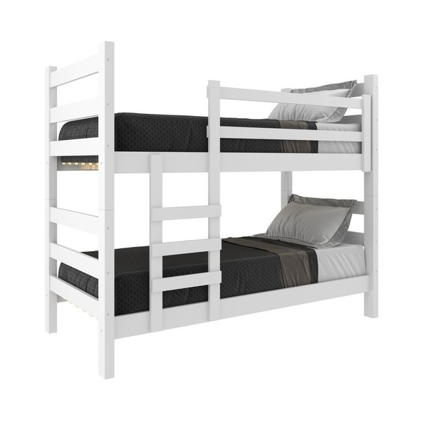 Beliche Madeira Maciça - Vira 2 Camas - Com Colchões Inclusos