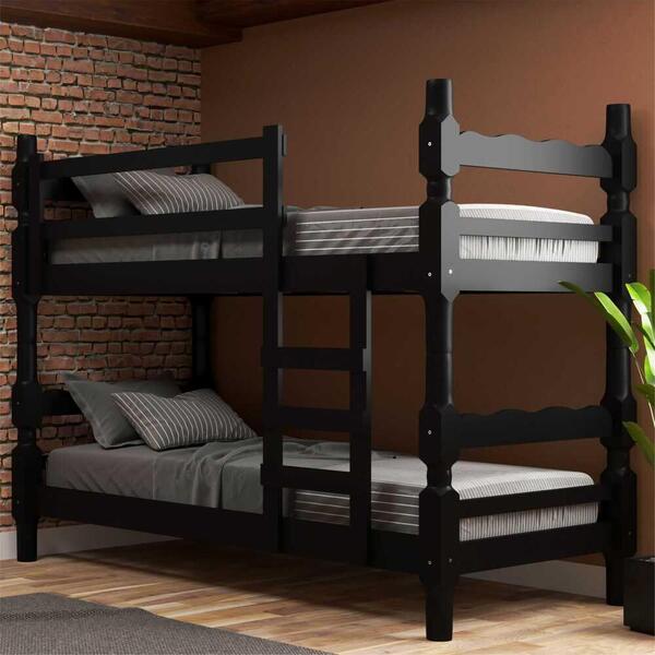 Beliche Madeira Maciça - Vira 2 Camas - Para Colchão 78/88 X