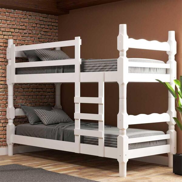 Beliche Madeira Maciça - Vira 2 Camas - Para Colchão 78/88 X