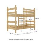 Beliche Madeira Maciça - Vira 2 Camas - Para Colchão 78/88 X