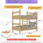 Beliche Madeira Maciça - Vira 2 Camas - Para Colchão 78/88 X