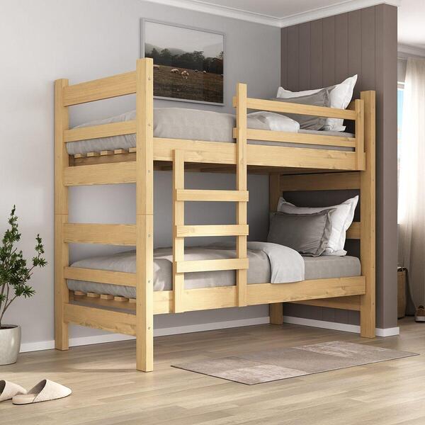 Beliche Madeira Maciça - Vira 2 Camas - Para Colchão 78/88 X