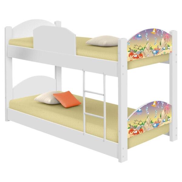 Beliche Mini Cama Fundo Do Mar Feliz Com 2 Colchões