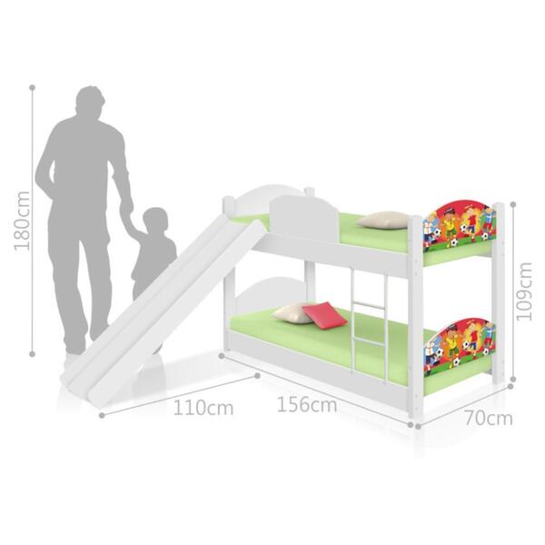 Beliche Mini Cama Futebol Meninos Com Escorregador E Colchões
