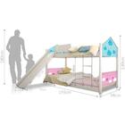 Beliche Montessori Casa Nuvem Azul Rosa Escorrega E Colchão