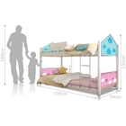 Beliche Montessori Casa Solteiro Nuvem Azul Rosa Com Colchão