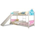 Beliche Montessori Casa Soteiro Nuvem Azul Rosa E Escorrega