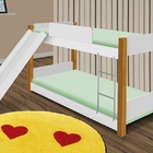 Beliche Montessori Solteiro Branca e Mel Escorrega Colchões