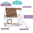 Beliche Montessoriana Cabana Noopy Com Escorregador Branco -