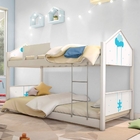 Beliche Montessoriana Casa Balanço Azul Com Colchões