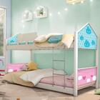 Beliche Montessoriana Casa Solteiro Nuvem Azul E Rosa