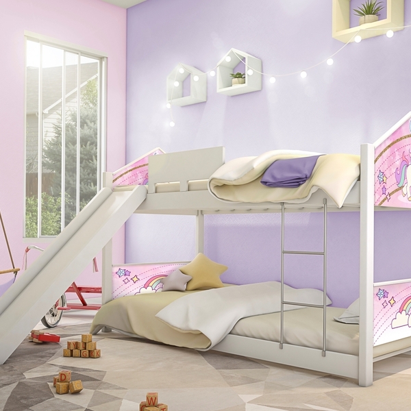 Beliche Montessoriana Unicórnio Com Escorregador E Colchões