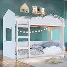 Beliche Montessoriano Com Grade Nuvem Casinha Branco