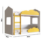 Beliche Montessoriano com Grade Nuvem Casinha Branco/Amarelo